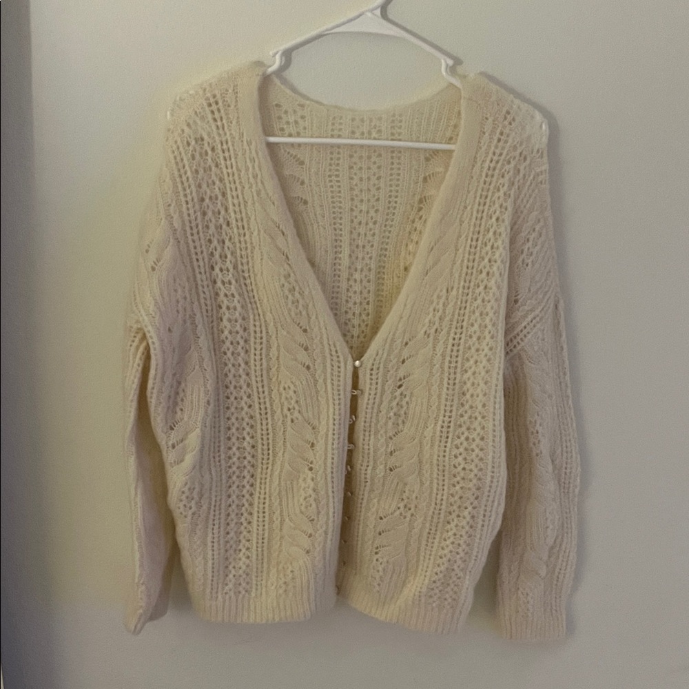 Sezane Ecru Cardigan